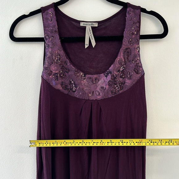 Marseille eggplant purple sleeveless stop - Picture 5 of 7